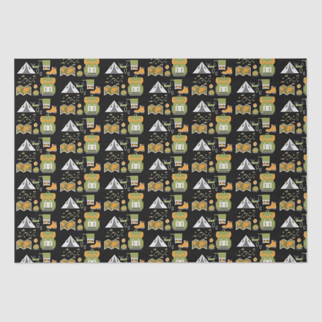 Papier Mousseline Motif d'équipement d'aventure (Recto)