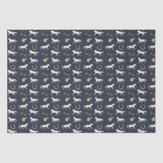 Papier Mousseline Motif des chevaux anglais d'or et d'ivoire