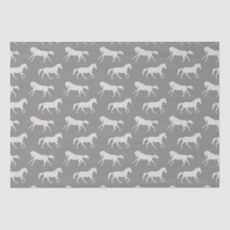 Papier Mousseline Motif des Chevaux de Galloping Gray