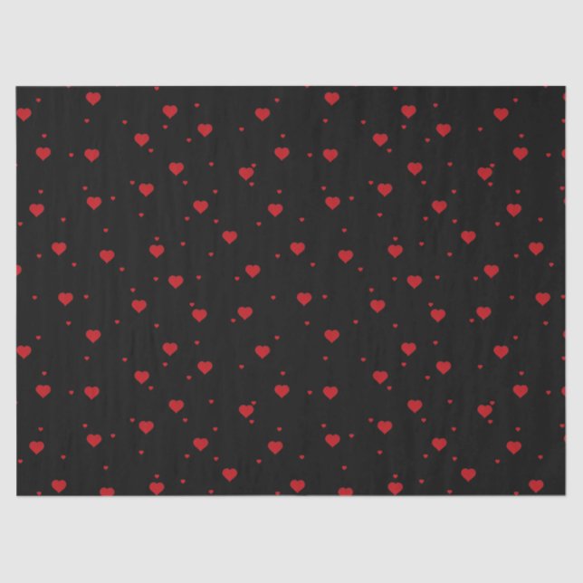Papier Mousseline Motif des Coeurs rouges mignons (Recto)