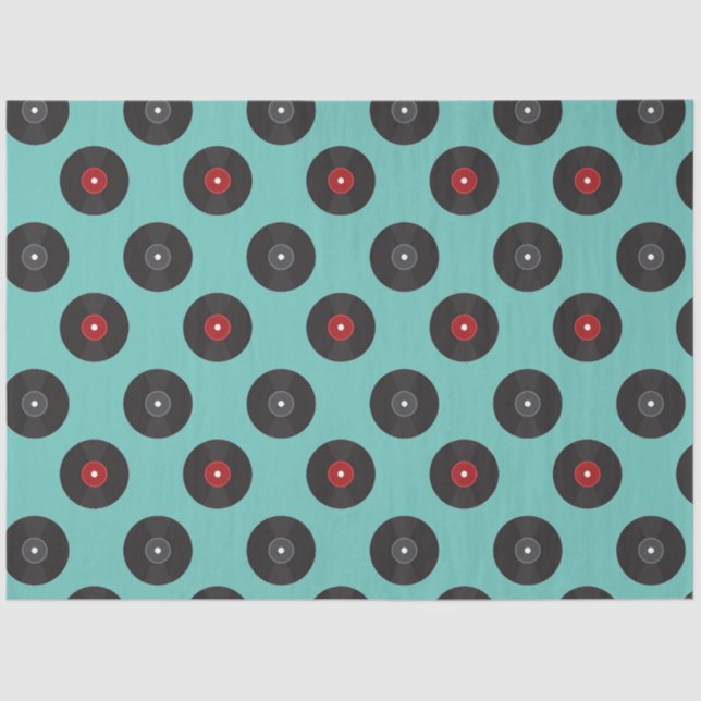 Papier Mousseline Motif des enregistrements Retro Jukebox (Recto)