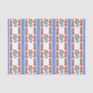 Papier Mousseline Motif des Geraniums rouges