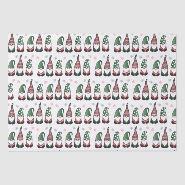 Papier Mousseline Motif des Gnomes de Noël (Recto)