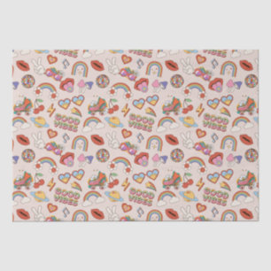 Papier Mousseline Motif des icônes hippie