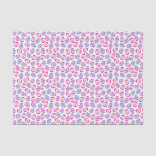 Papier Mousseline Motif des oeufs de Pâques mignons rose et violet