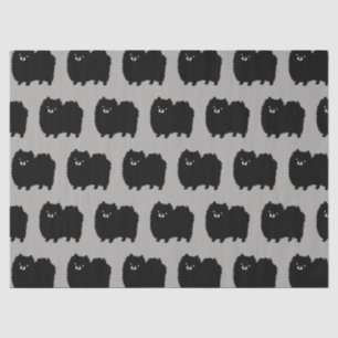 Papier Mousseline Motif des Poméraniens noirs Mélange Chien en Fluf
