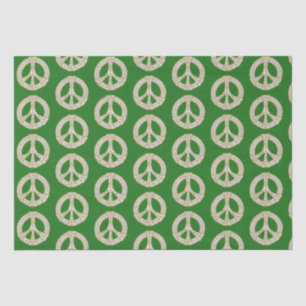 Papier Mousseline Motif des signes de paix celtique or et blanc