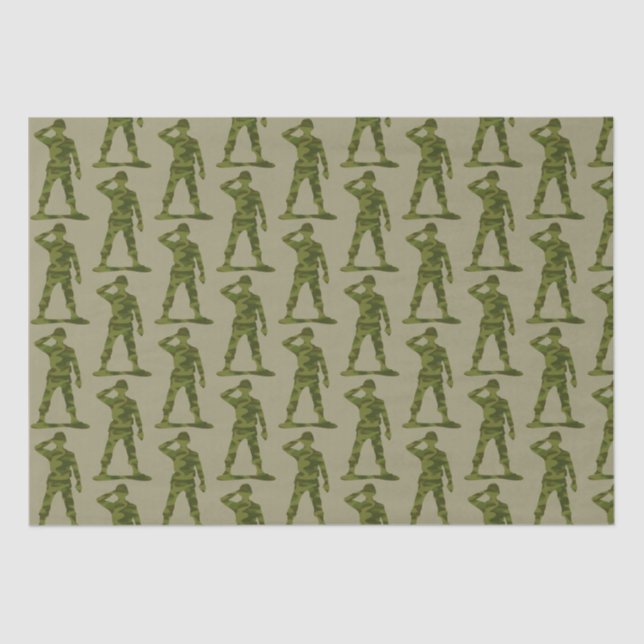 Papier Mousseline Motif des soldats de salut en camo vert (Recto)