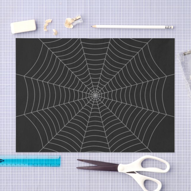 Papier Mousseline Motif d'Halloween gris noir (Artisanat)