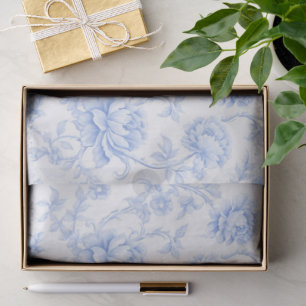 Papier Mousseline Motif d'hortensia bleu aquarelle botanique floral