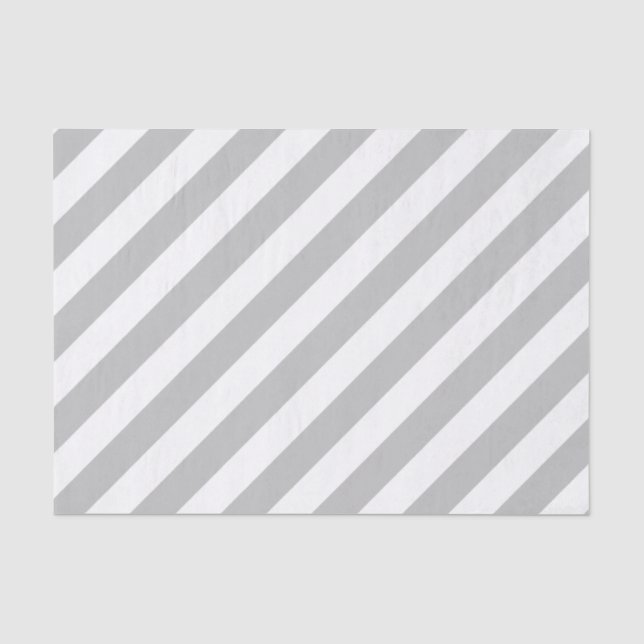 Papier Mousseline Motif diagonal gris et blanc de rayures (Recto)