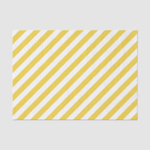 Papier Mousseline Motif diagonal jaune et blanc de rayures