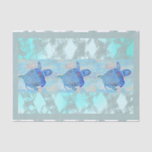 Papier Mousseline Motif diamant avec tortues