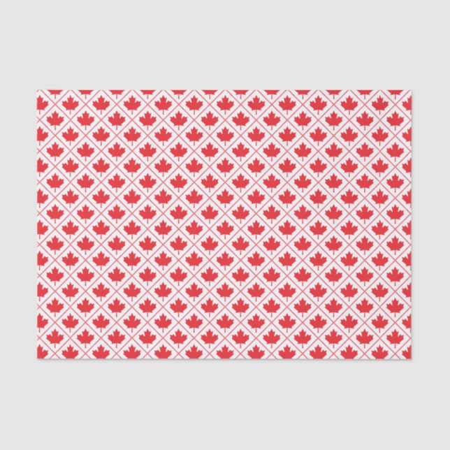 Papier Mousseline Motif diamant Feuille d'érable rouge du drapeau ca (Recto)