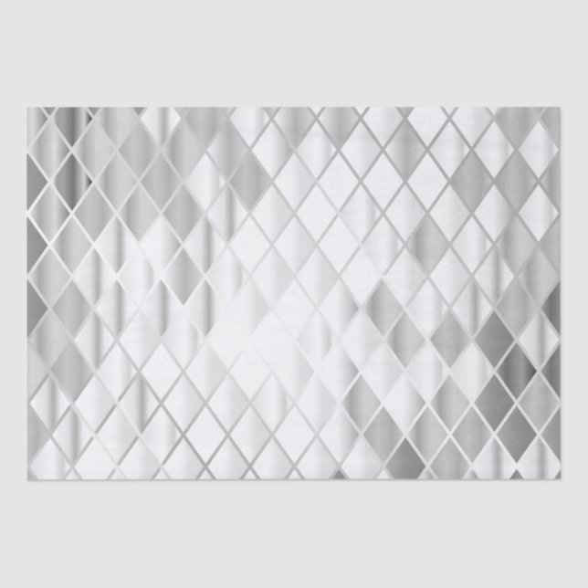 Papier Mousseline Motif diamant gris argent Toutes les occasions (Recto)