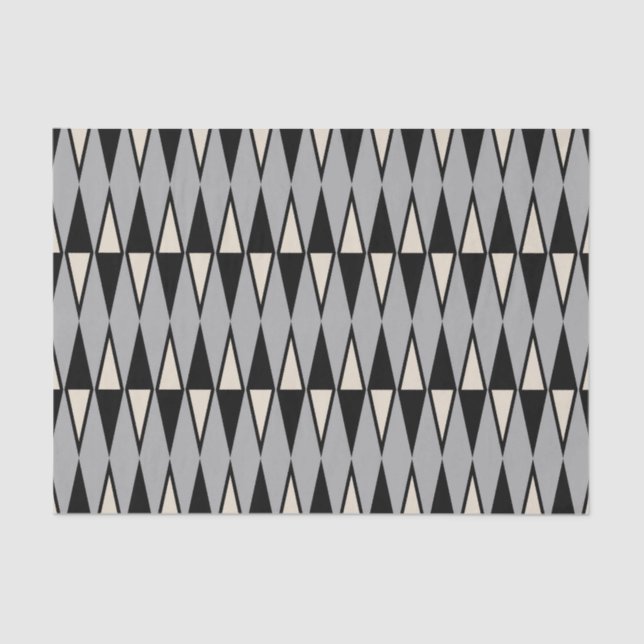 Papier Mousseline Motif diamant moderne du milieu du siècle (Recto)