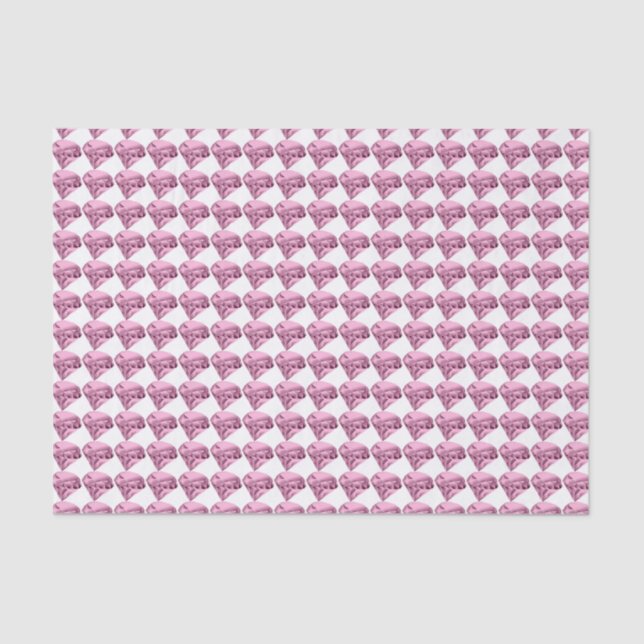 Papier Mousseline Motif Diamants roses (Recto)