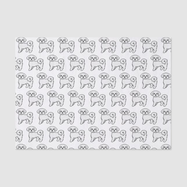 Papier Mousseline Motif d'illustration de chien de dessin mignon mal (Recto)