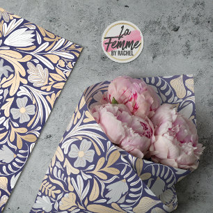 Papier Mousseline Motif d'illustration de la feuille florale blanche