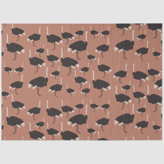 Papier Mousseline Motif d'illustration Ostrich Bird (Recto)