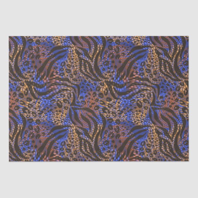 Papier Mousseline Motif d'impression Leopard et Zebra (Recto)