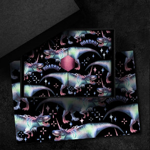 Papier Mousseline Motif Dinocorn   Unicorne colorée Dinosaure T-Rex