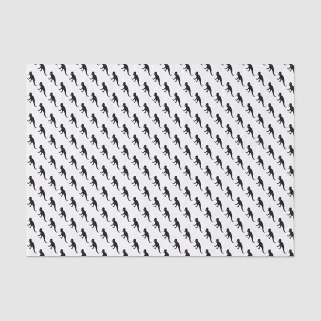 Papier Mousseline Motif Dinosaur noir (Recto)