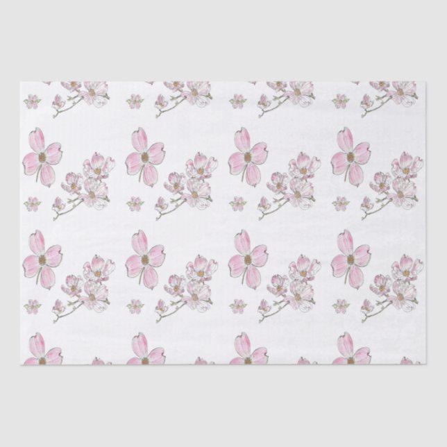 Papier Mousseline Motif Dogwood sur papier de tissus (Recto)