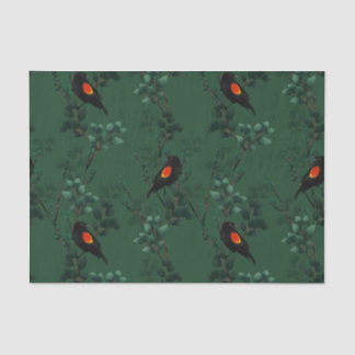 Papier Mousseline Motif d'oiseau-noir à ailes rouges