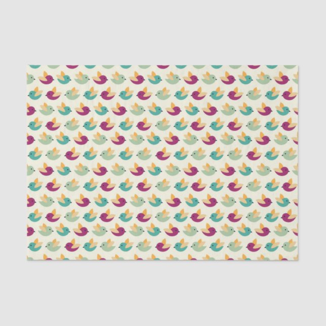 Papier Mousseline Motif d'oiseaux (Recto)