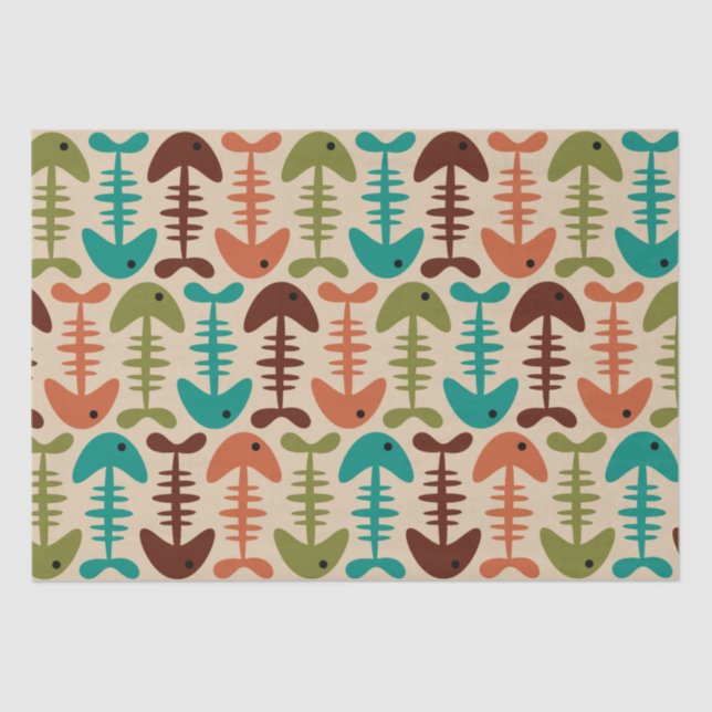 Papier Mousseline Motif d'os de poisson mignon (Recto)