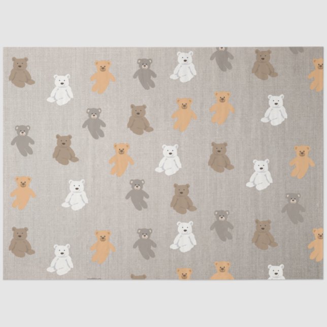 Papier Mousseline Motif d'ours mou (Recto)
