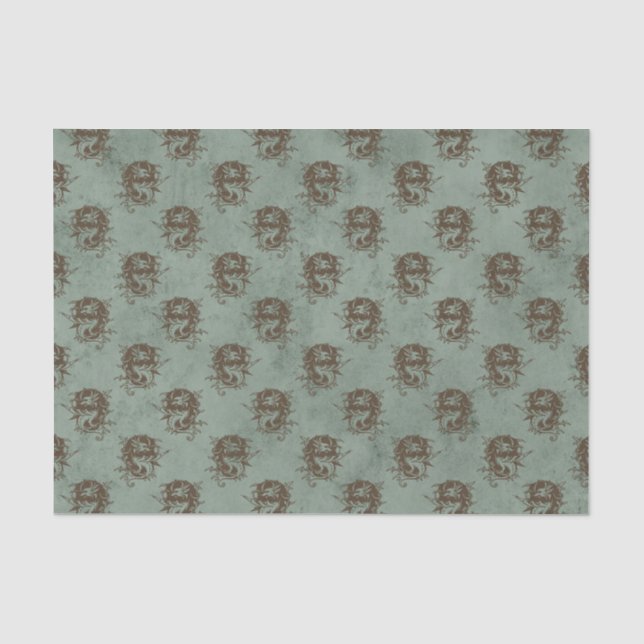 Papier Mousseline Motif Dragon Ancien (Recto)