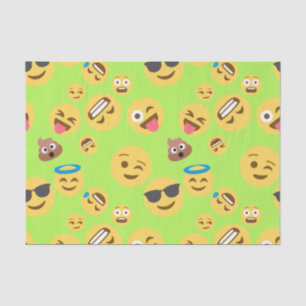 Papier Mousseline Motif drôle d'Emoji (vert)