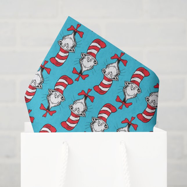Papier Mousseline Motif du Chat dans le Chapeau (Sac cadeau)