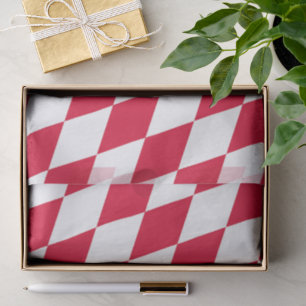 Papier Mousseline Motif du drapeau diamant de Bavière rouge et blanc