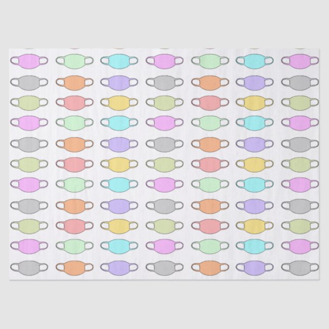 Papier Mousseline Motif du masque facial Pastel (Recto)