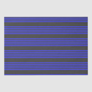Papier Mousseline Motif électrique bleu et charbon cinq bandes