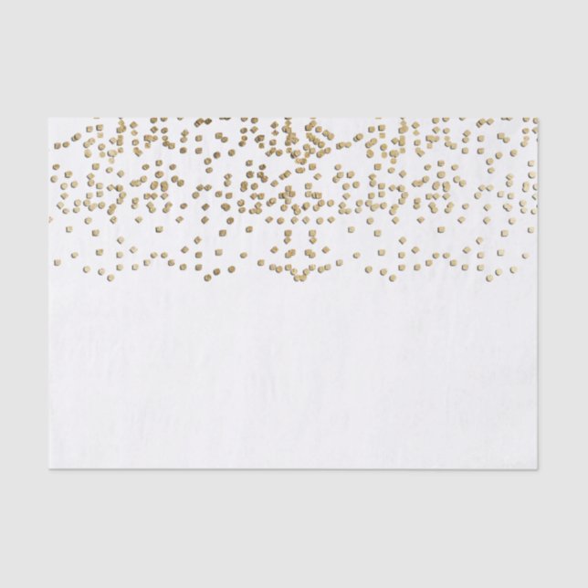 Papier Mousseline Motif élégant de confettis d'or de Faux (Recto)