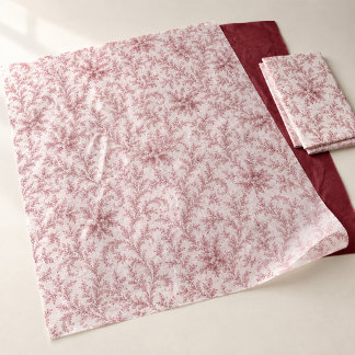 Papier Mousseline Motif Élégant de Feuillage Rouge de Noël