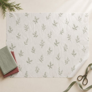 Papier Mousseline Motif élégant de Noël avec feuilles de houx vertes