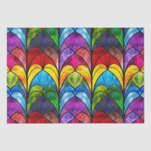 Papier Mousseline Motif élégant de vitrail arc-en-ciel