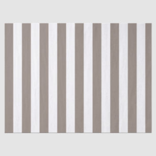 Papier Mousseline Motif élégant rayé taupe et blanc
