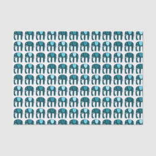 Papier Mousseline Motif éléphant bleu