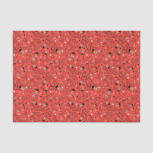 Papier Mousseline Motif Elmo Dancing Rouge