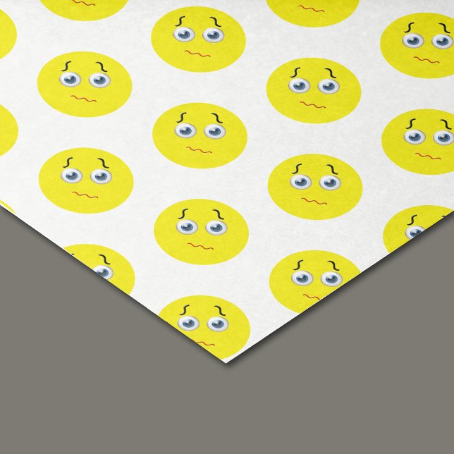 Papier Mousseline Motif Emoji Jaune Confus (Créateur téléchargé)