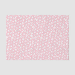 Papier Mousseline Motif empreinte de patte blanc arrière - plan rose