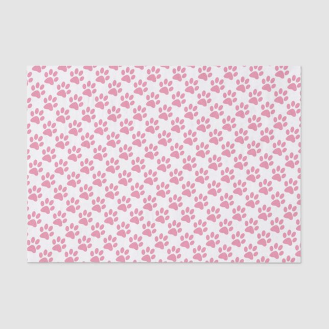 Papier Mousseline Motif Empreinte de patte rose (Recto)