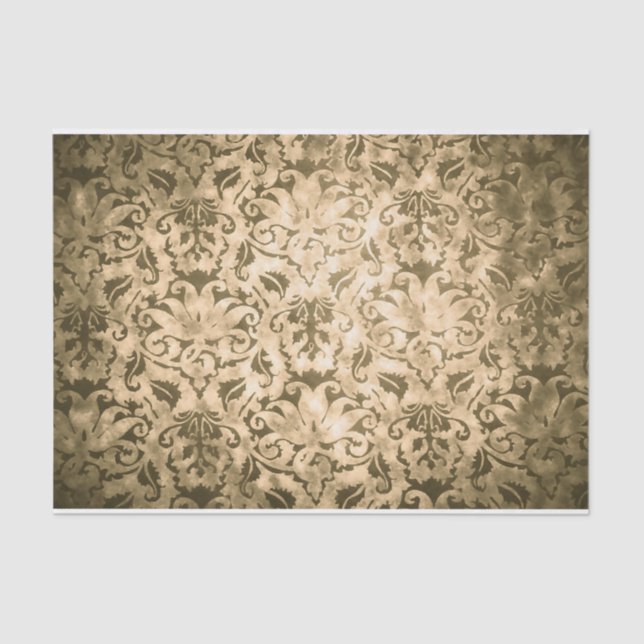 Papier Mousseline Motif en or brillant et ombragé (Recto)