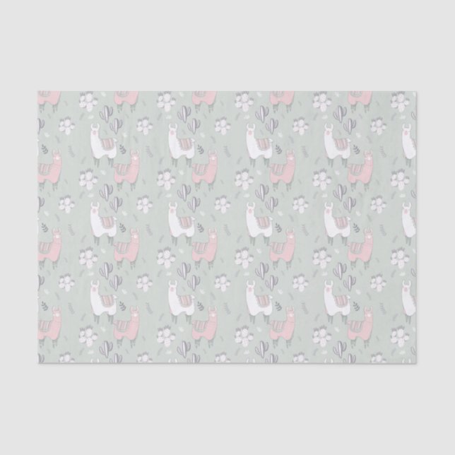 Papier Mousseline Motif en pastel de lama (Recto)
